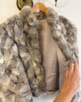 Vintage 60s Chunky Rabbit Fur Jacket Arctic