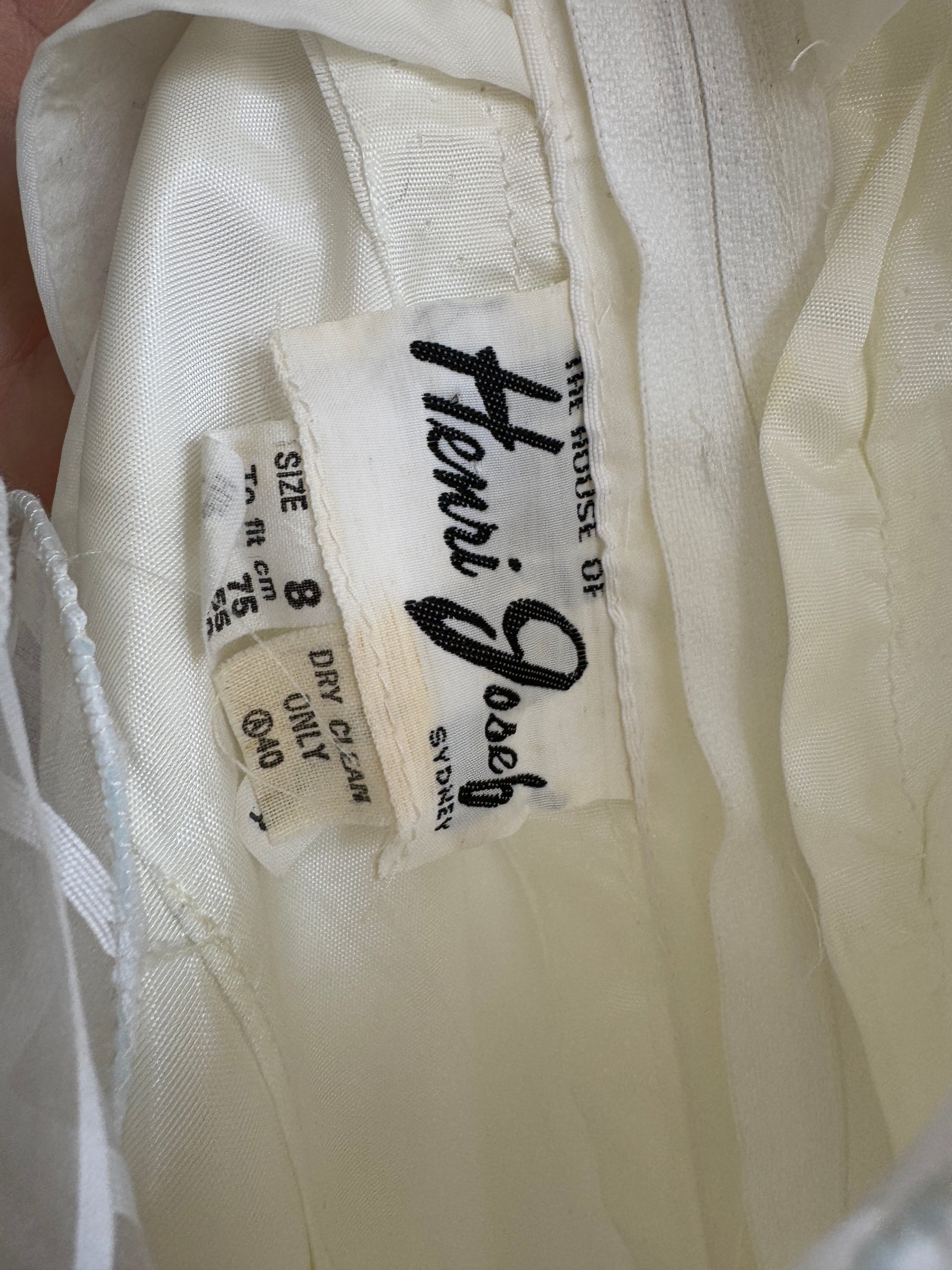Vintage 70s Organza Sheer Stripe Wedding Dress