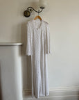 Vintage 60s Crochet Lace Long Sleeved Wedding Gown