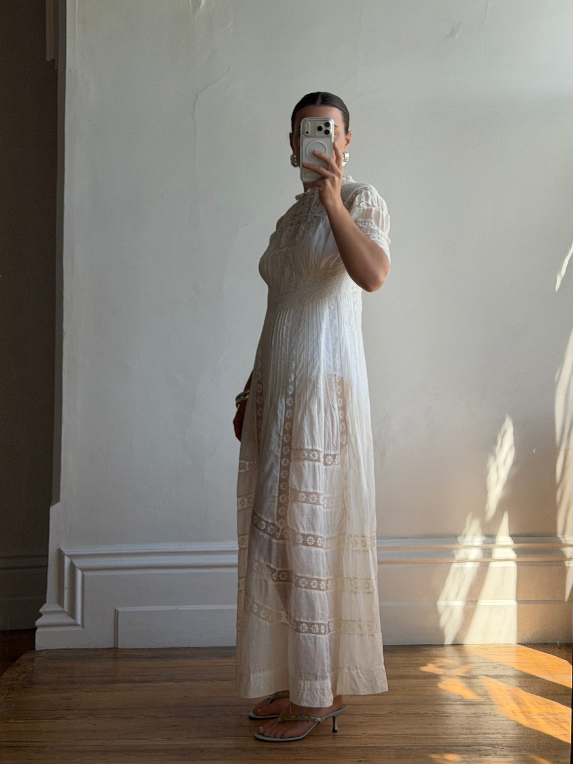 Edwardian Cotton Tea Wedding Dress