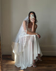 Vintage Juliette Floral Cap Long Veil
