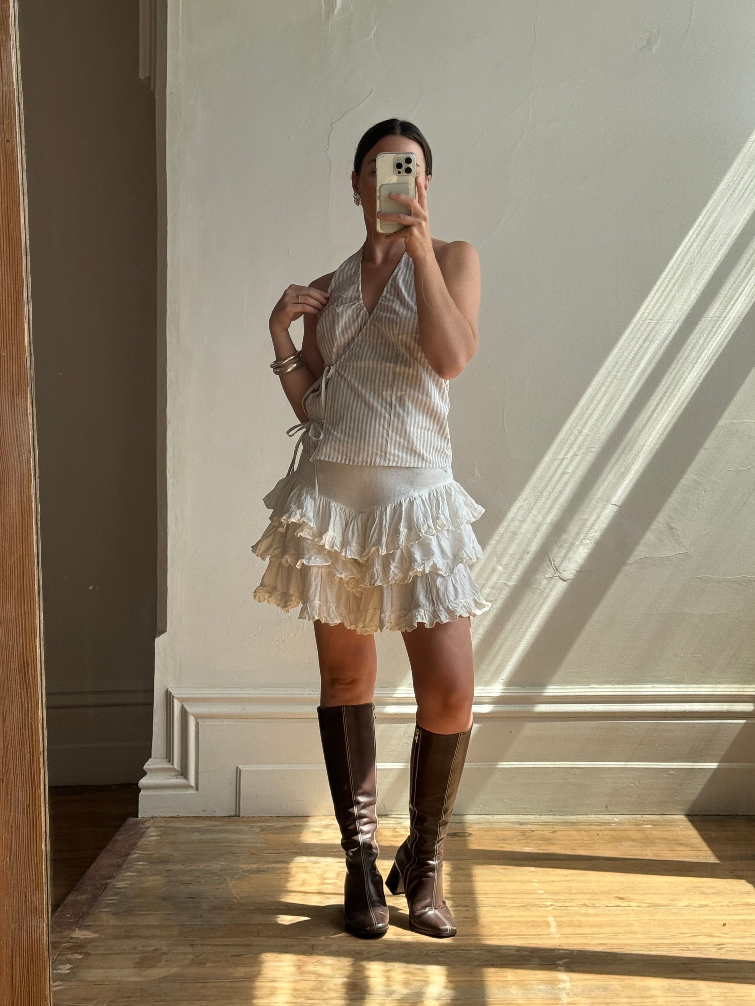 Vintage Cotton Ruffle Bloomers Ivory