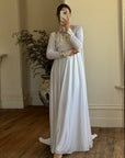 Vintage 60s Jersey and Lace Cape Wedding Dress