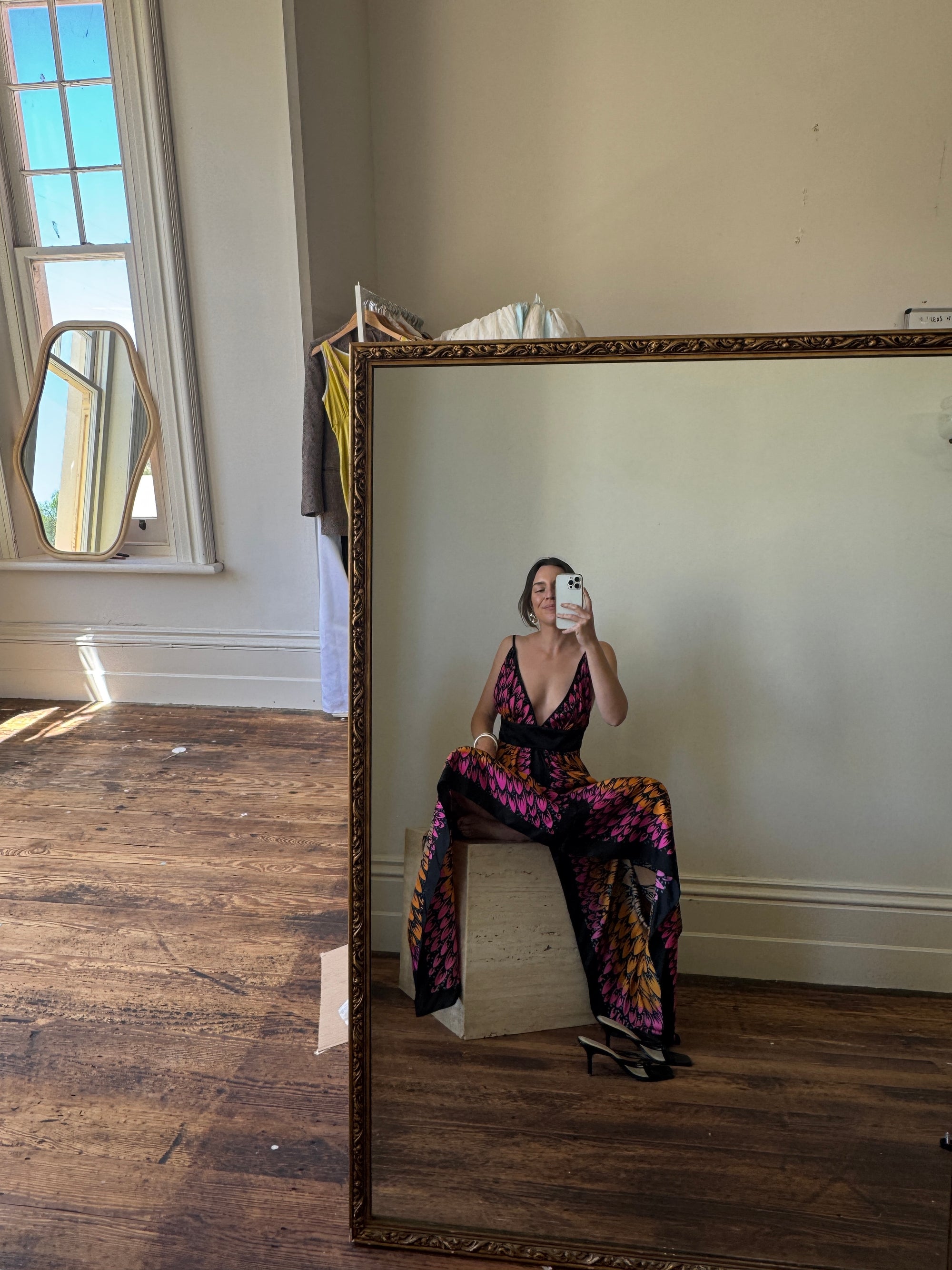 Vintage Y2K Lisa Ho Silk Scarf Dress Sunset