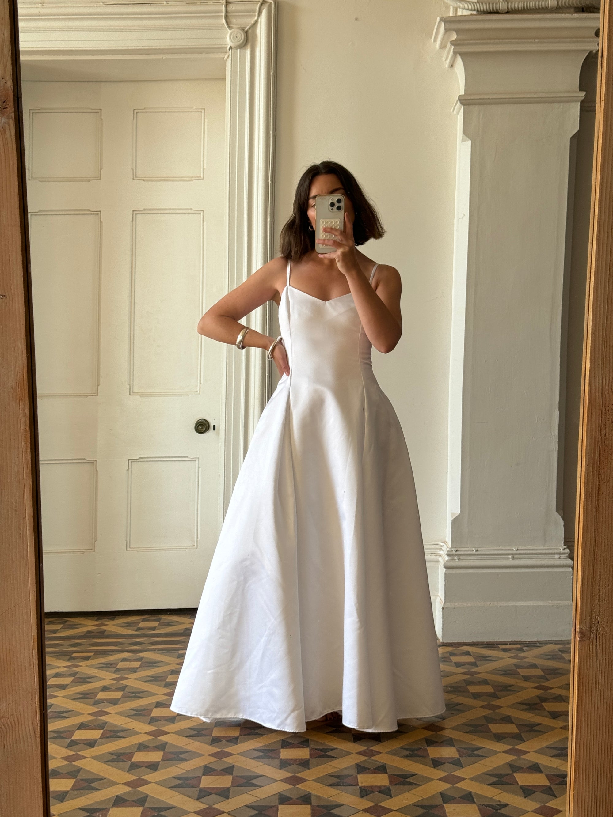 Vintage 90s Satin Strappy Pleated Wedding Dress – Call Me The Breeze