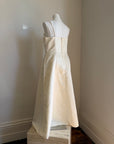 Vintage 90s Plus Size Satin Minimal Bow Wedding Dress and Sash