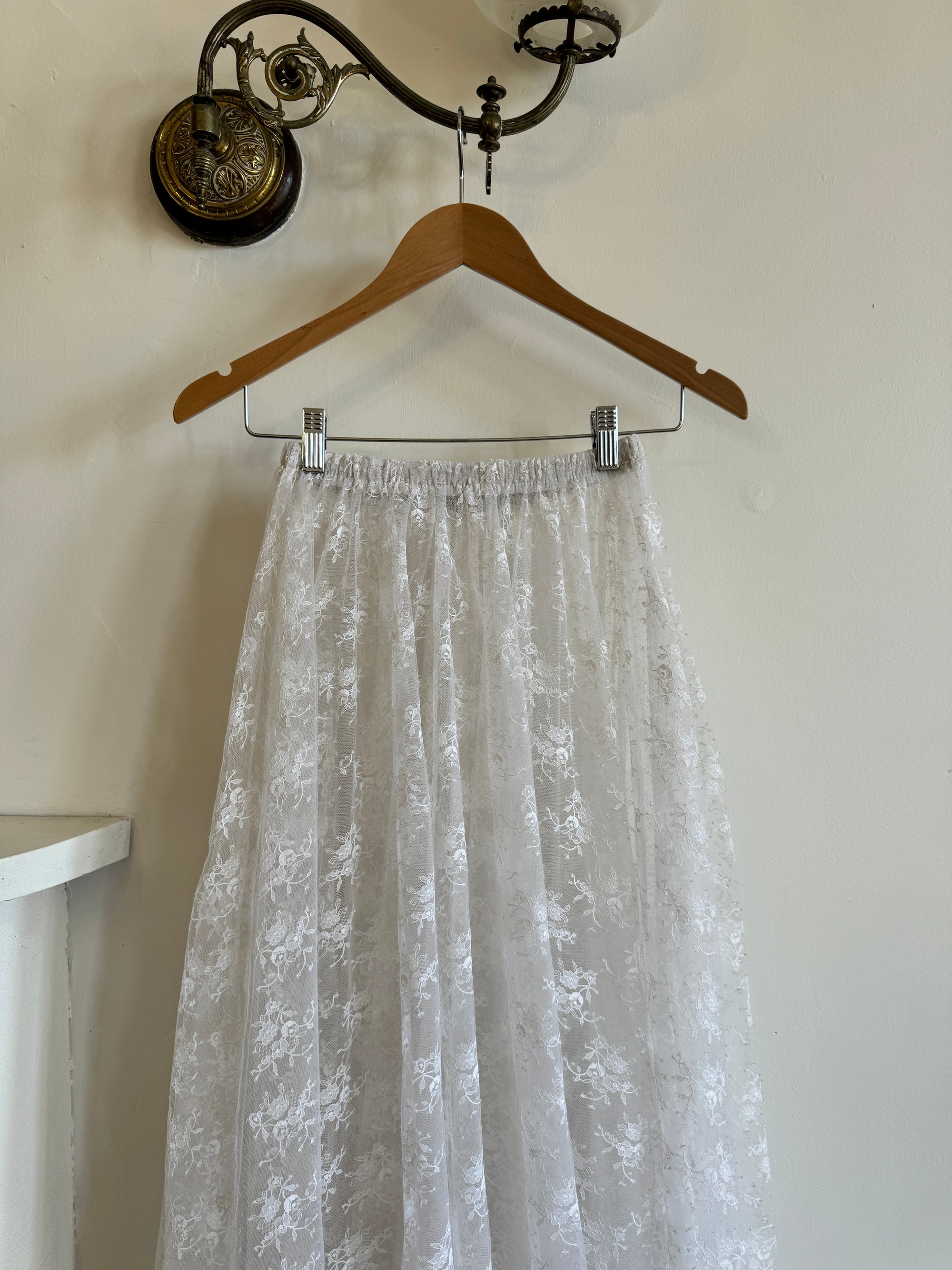 Vintage Lace Bridal Skirt with Train