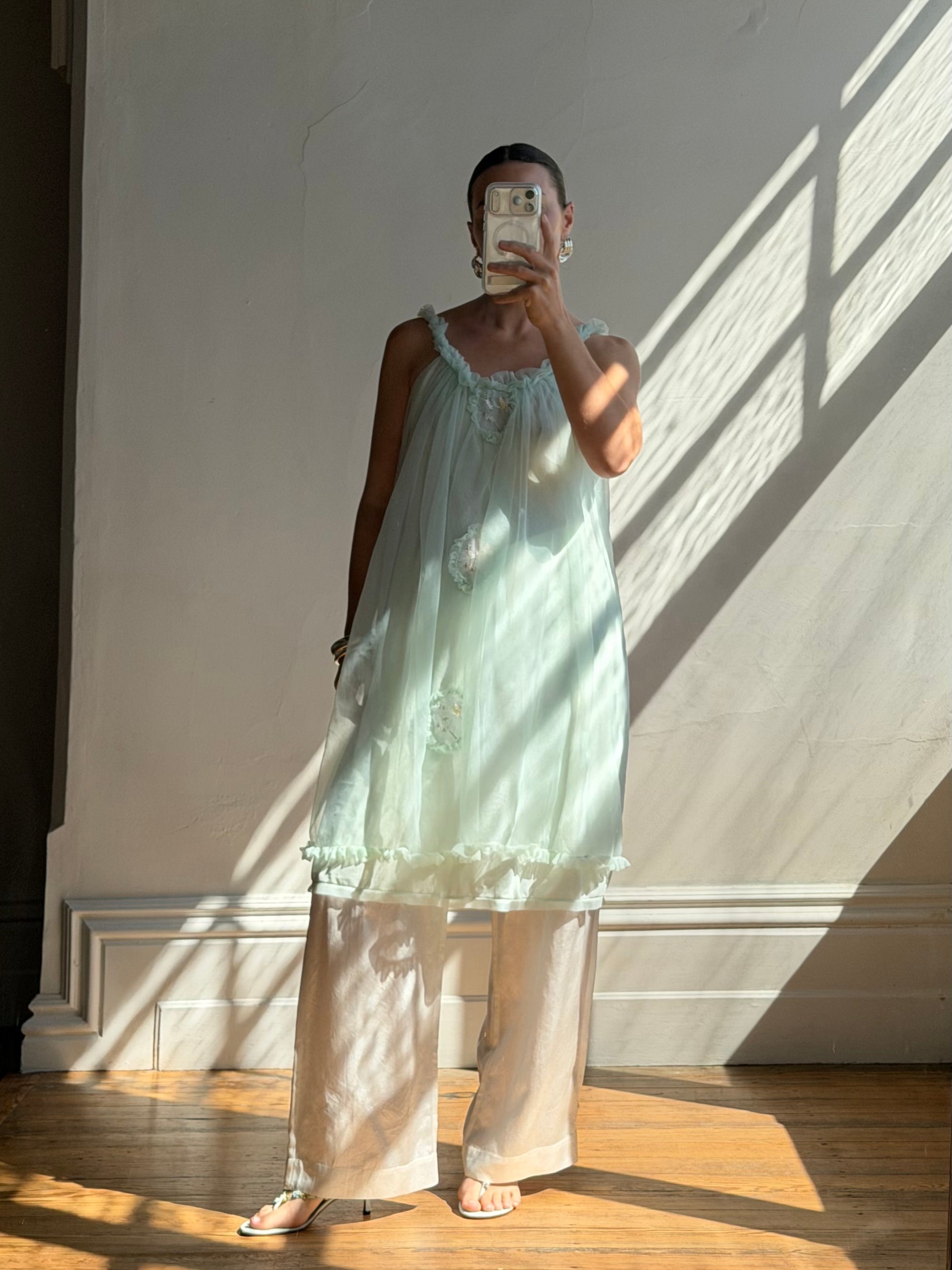 Vintage 60s Babydoll Shift Dress Mint