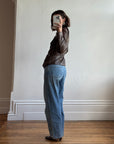 Vintage Y2K YSL Rive Gauche Leather Jacket Chocolate