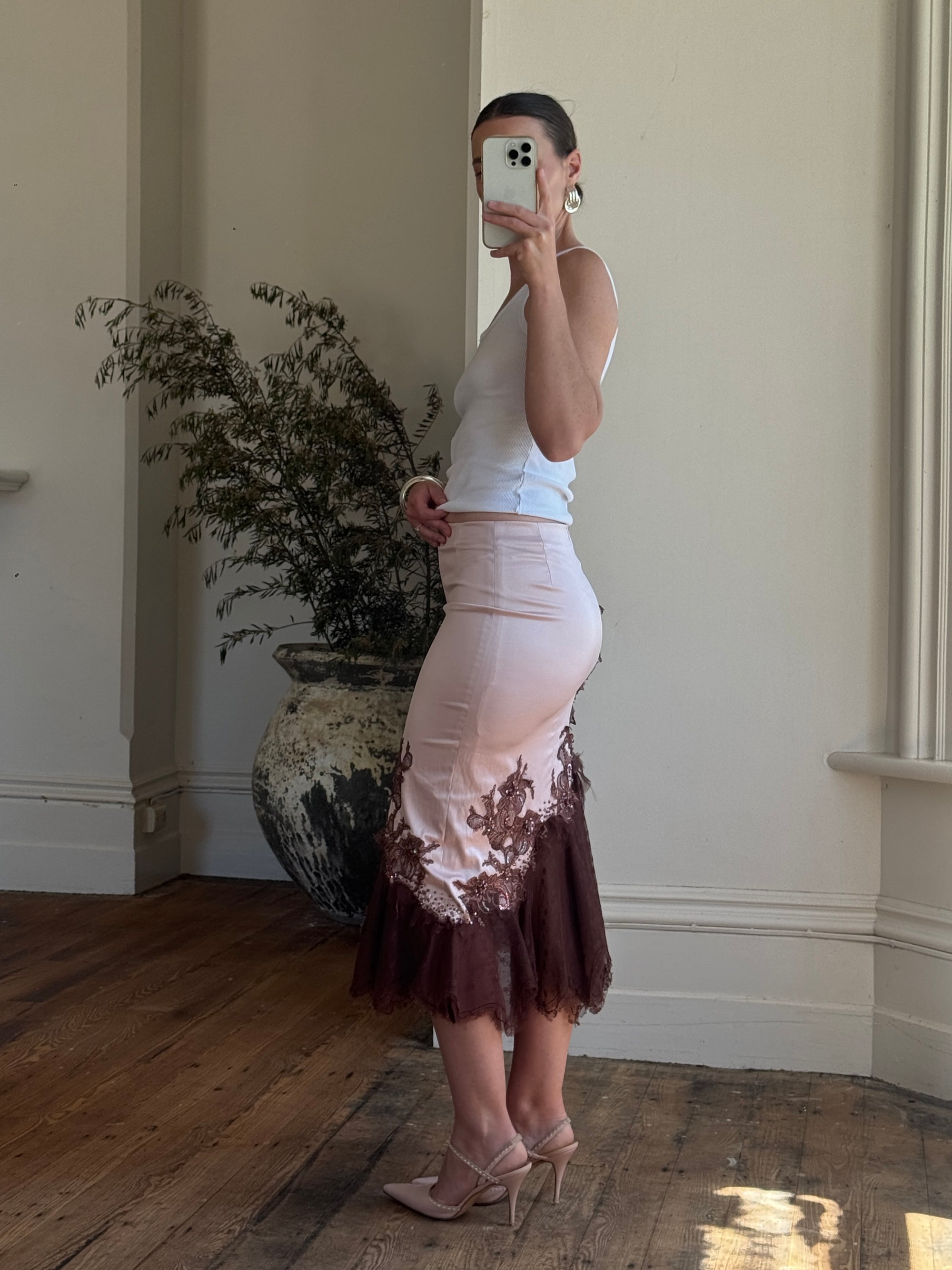 Vintage 90s Glitter Fairy Skirt Chocolate Pink