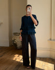 Vintage 90s Couture Ostrich Feather Jacket Navy