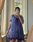 Vintage 60s Moonflower Slip and Cape Set