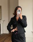 Vintage 90s Escada Pinstripe Wool Butterfly Tailored Set