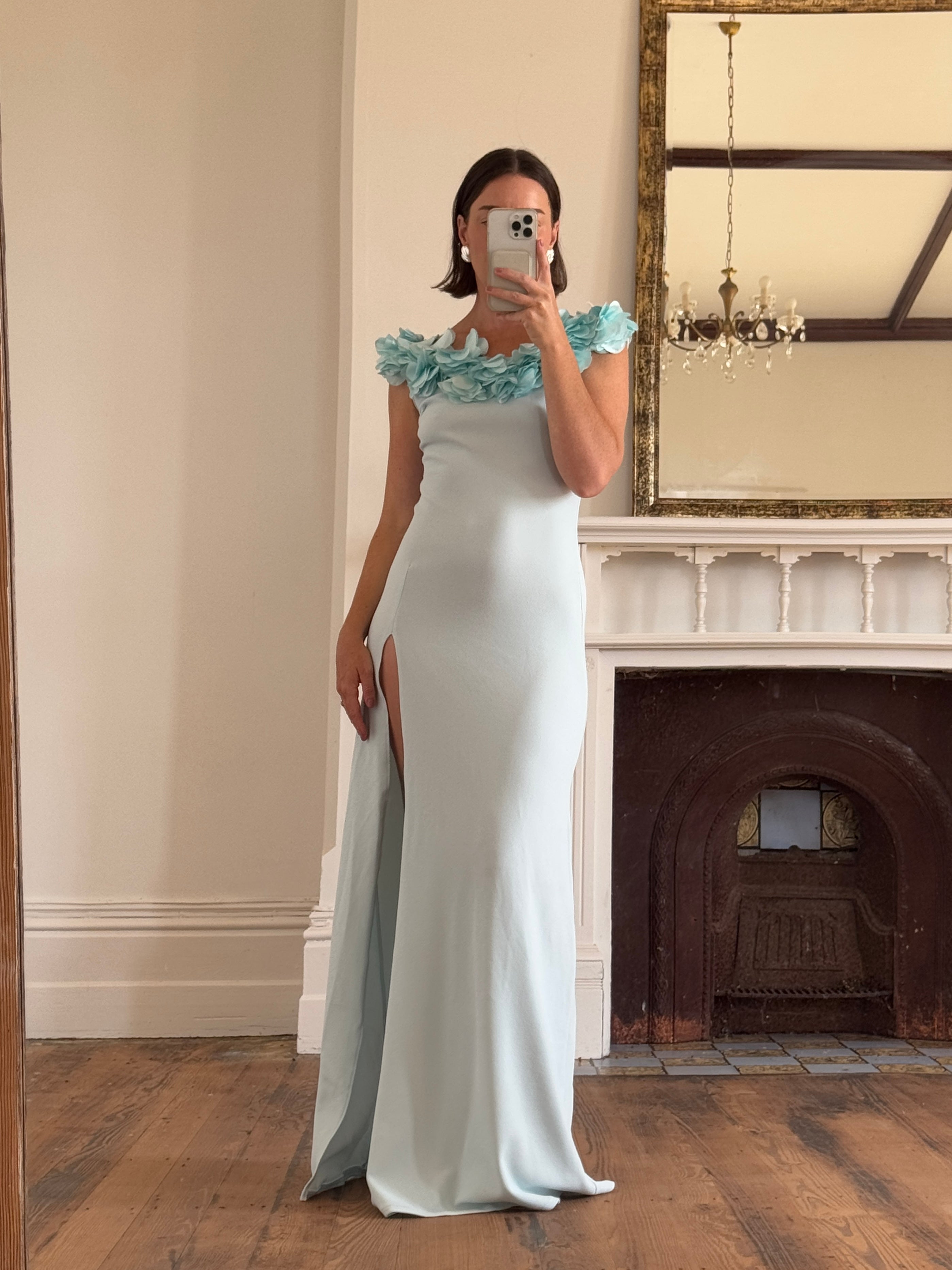 Vintage Y2K Aquamarine Petal Dress