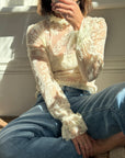 Vintage Carla Zampatti Lace Frill Blouse