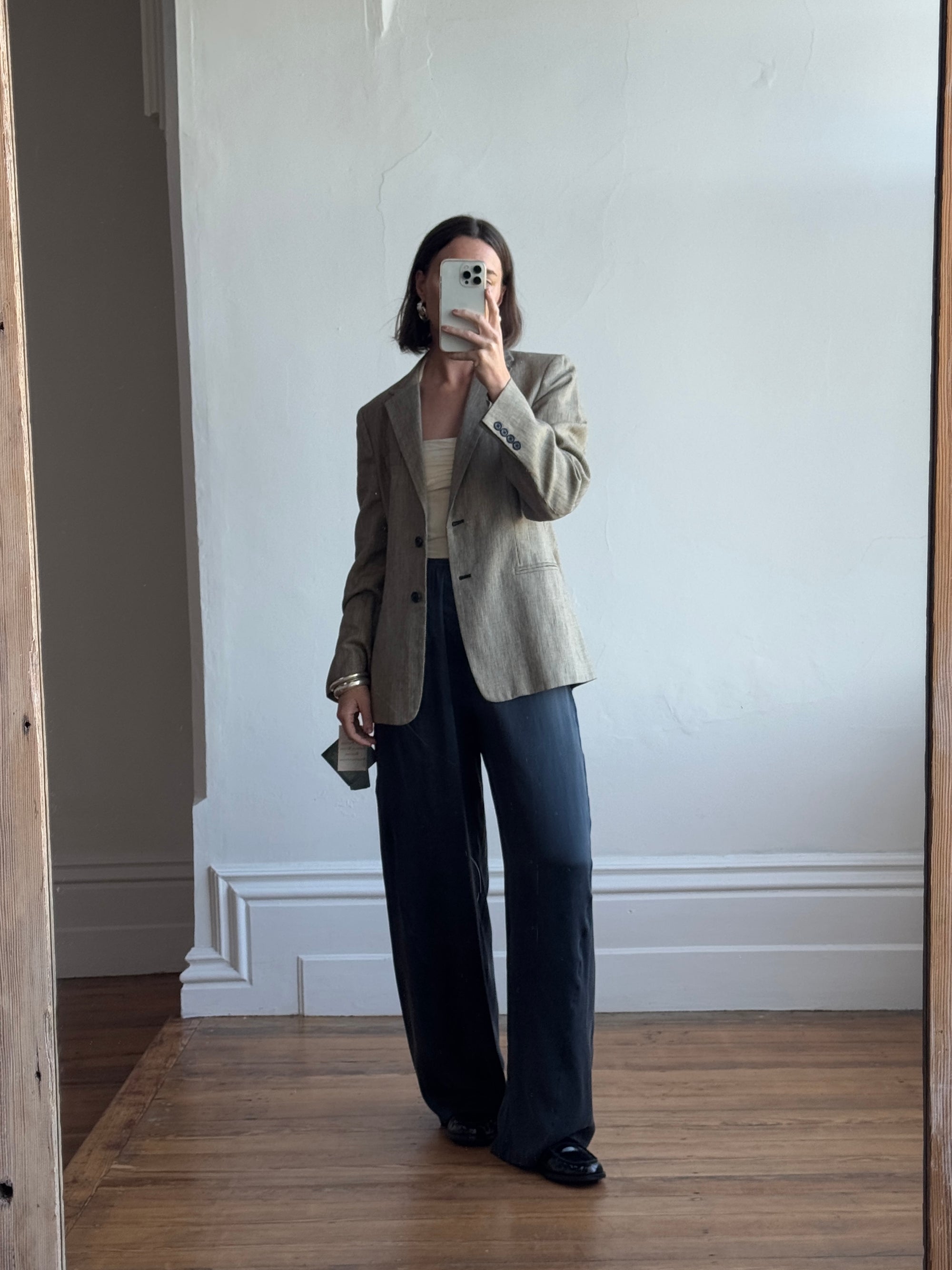 Vintage 90s Ralph Lauren Linen and Wool Tailored Blazer