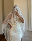 CMTB x Luce Di Luna Repurposed Antique Tambour Lace Chapel Length Veil