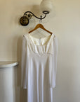 Vintage 90s Sheer Organza Long Sleeve Empire Bridal Dress