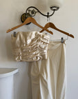 Vintage 90s Satin Bustier and Pure Silk Bridal Skirt Meringue