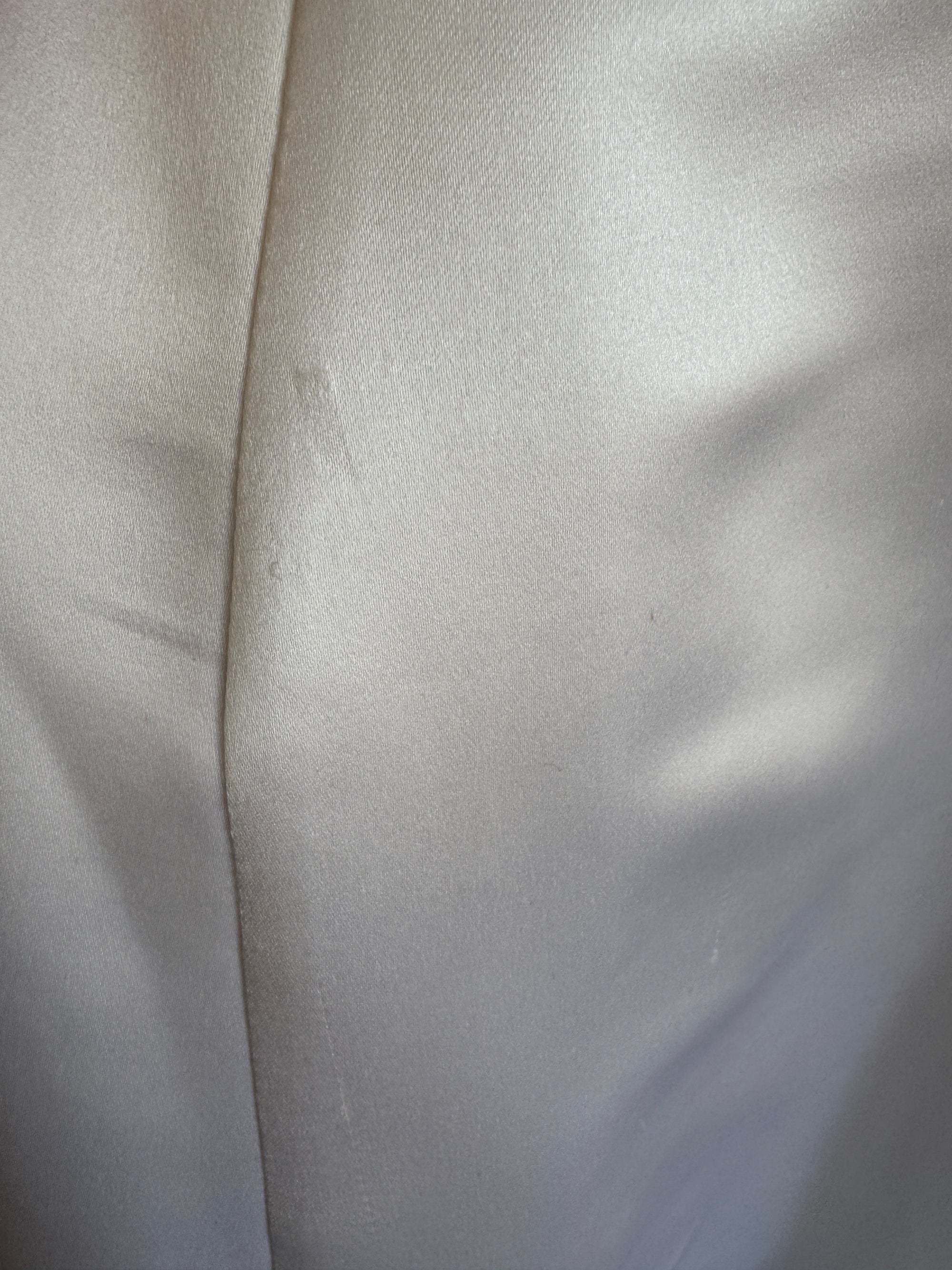 Vintage 90s Satin Empire Slip Wedding Dress With Tie