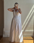 Vintage 90s Australian Made Lace Halter Satin Wedding Dress