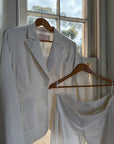 Vintage 90s Low Waist Trouser and Blazer Suit Set Ivory