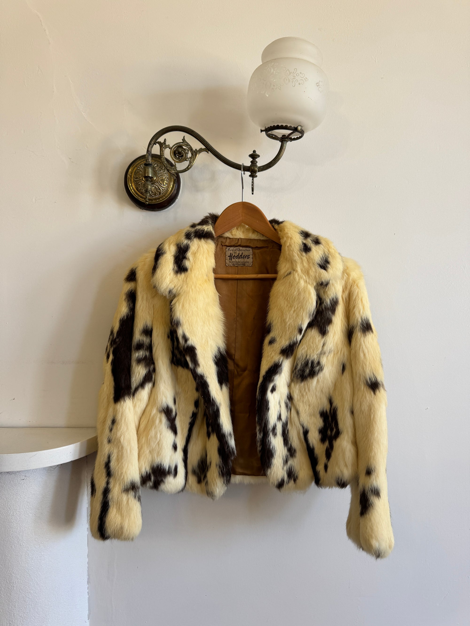 Vintage 70s Australian Made Spotted Rabbit Fur Jacket