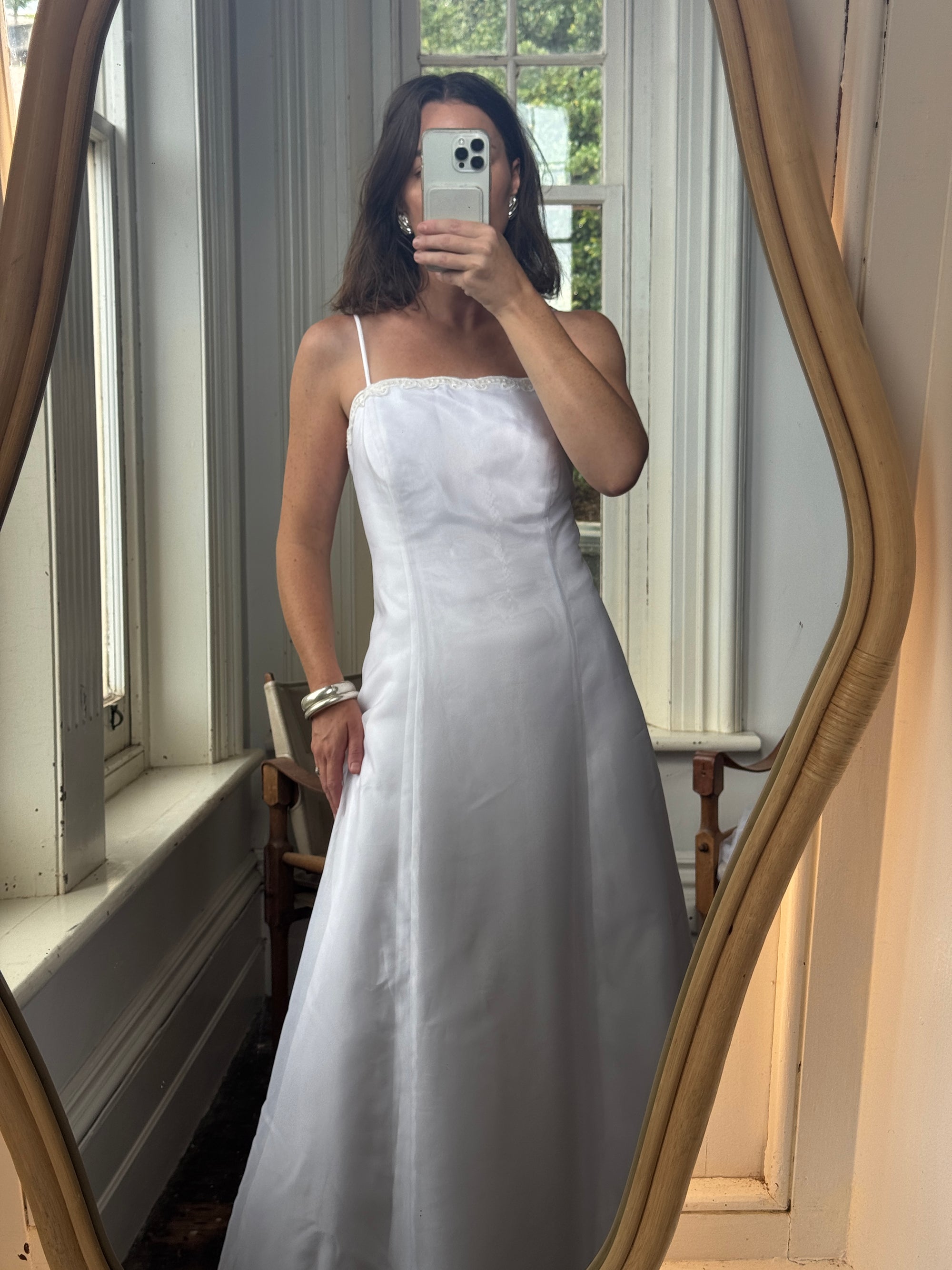 Vintage 90s Square Cut Lace Up Slip Wedding Dress Call Me The Breeze Vintage 90s Square Cut Lace Up Slip Wedding Dress Call Me The Breeze