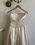Vintage 90s Princess Brocade Champagne Wedding Gown