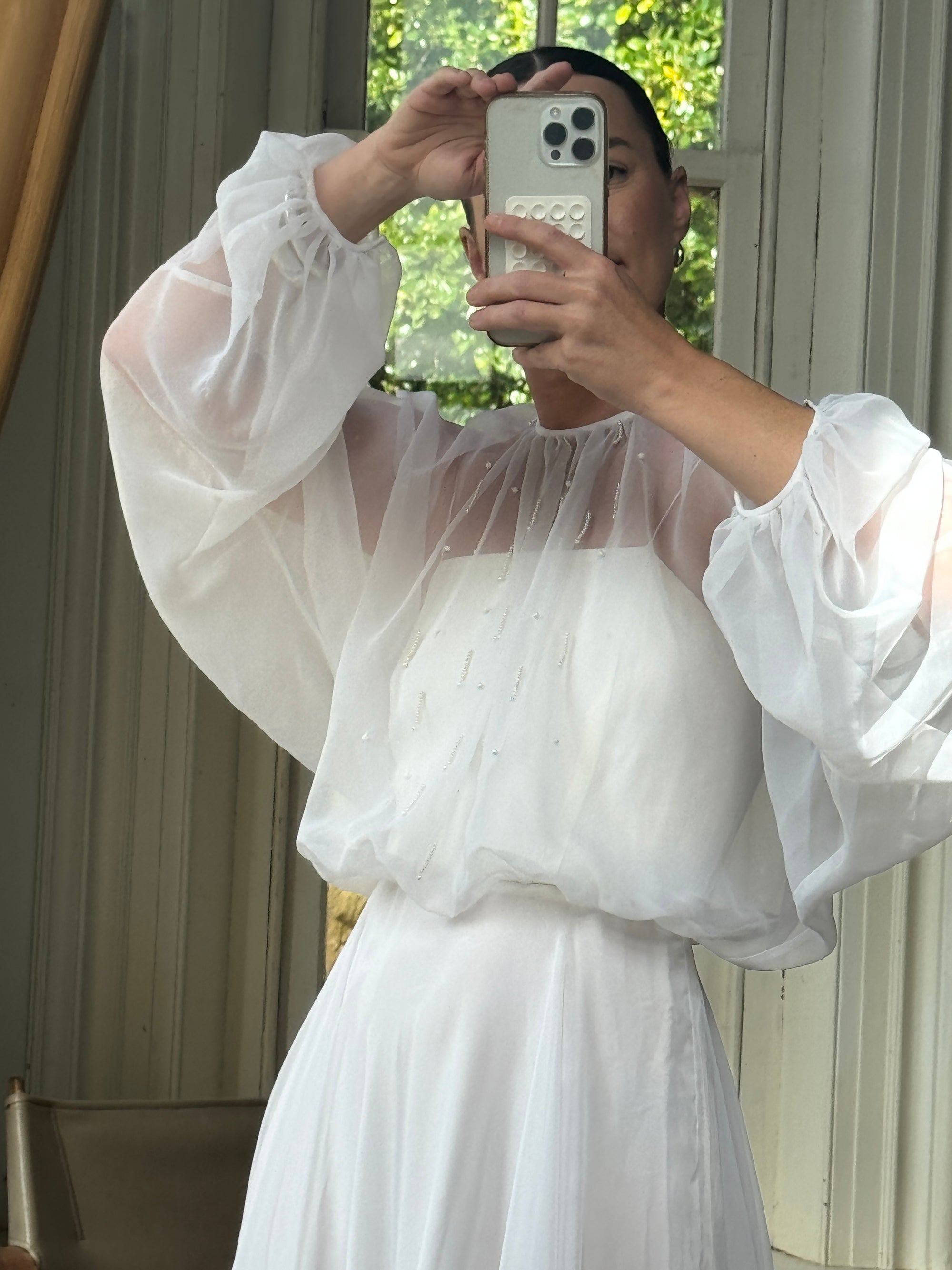Vintage 70s Australian Made Billow Sleeve Wedding Dress