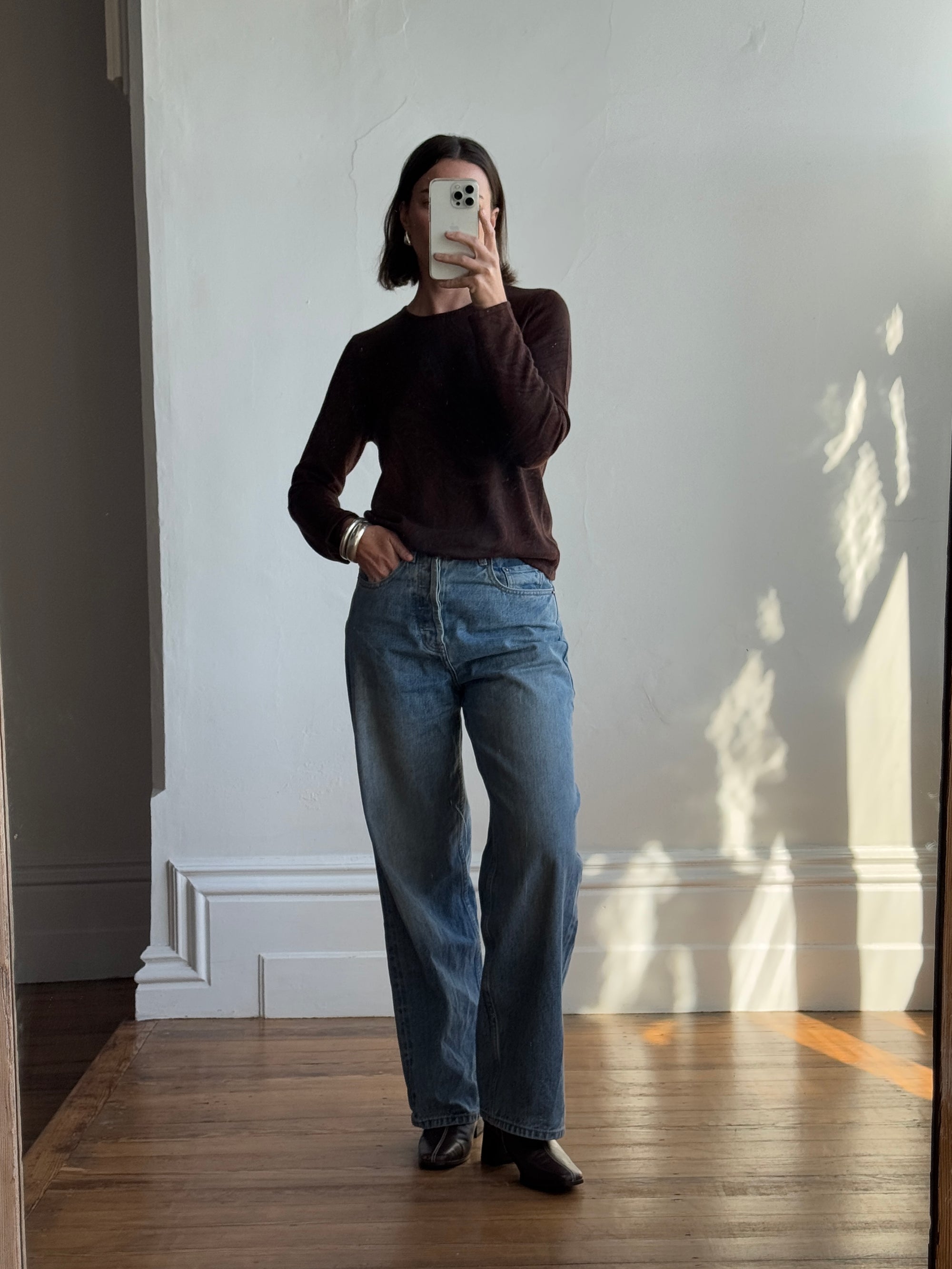 Vintage 90s Lauren By Ralph Lauren Paisley Silk and Cashmere Knit Top