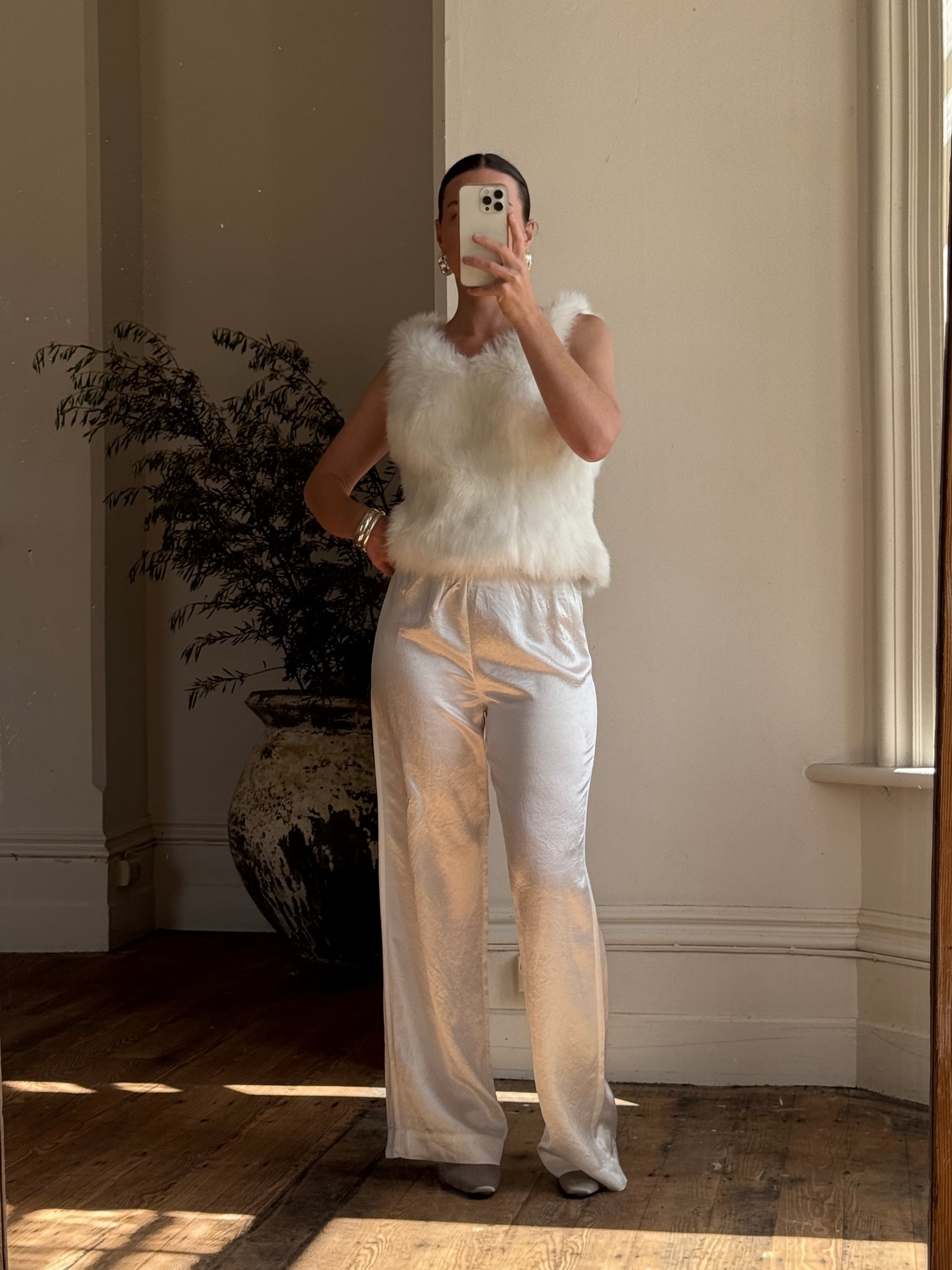 Vintage 80s Polar Faux Fur Tank Top