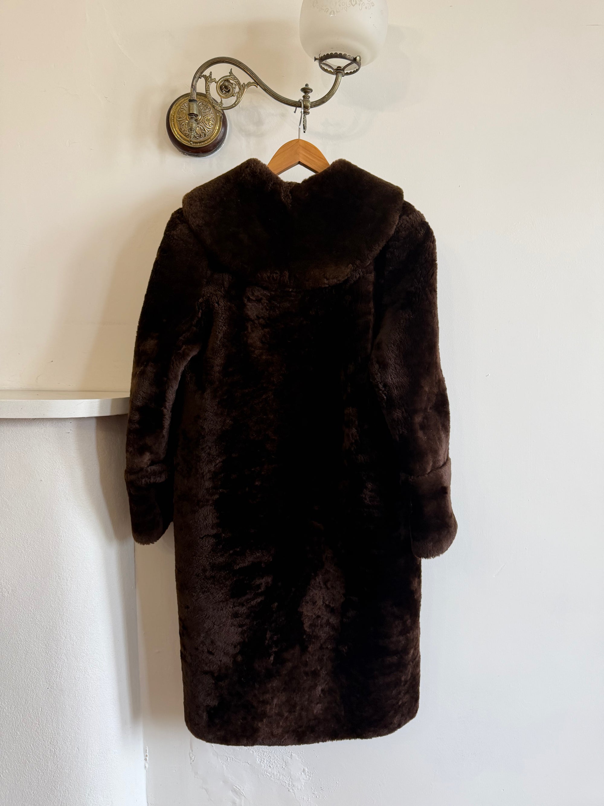 Vintage 70s Chocolate Fur Chunky Coat
