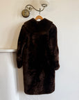 Vintage 70s Chocolate Fur Chunky Coat