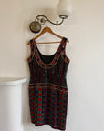 Vintage Rare 90s Escada Couture Pure Silk Embellished Mini