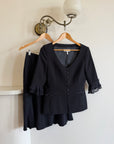 Vintage 90s Escada Tailored Wool Two-Piece Set Noir