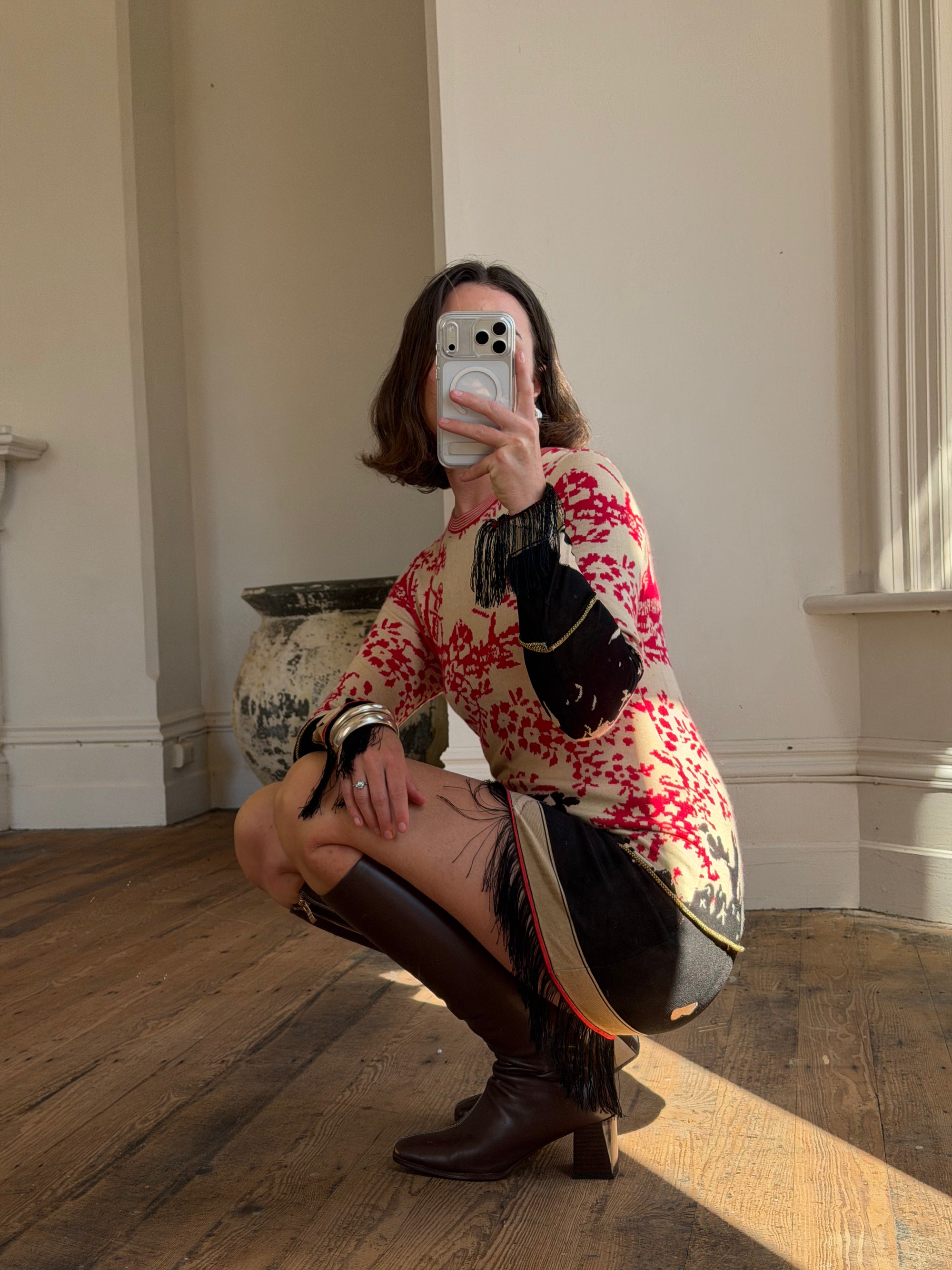 Vintage 2003 Chanel Fringed Knit Mini Dress