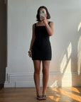 Vintage 90s Tailored Bow Micro Mini Noir