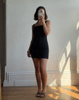 Vintage 90s Tailored Bow Micro Mini Noir