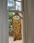 Vintage Y2K Gold Sequin Paillette Knit Tank Top