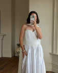 Vintage Y2K Pintuck Pearl Sweetheart Wedding Dress