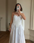 Vintage Y2K Pintuck Pearl Sweetheart Wedding Dress