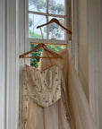 Vintage 90s Daisy Glass Bead Long Sleeved Bustier & Sparkle Tulle Ball Gown Set