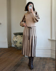 Vintage 70s Wool Blend Knit Dress Latte Brown