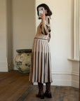 Vintage 70s Wool Blend Knit Dress Latte Brown
