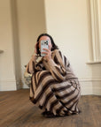Vintage 70s Wool Blend Knit Dress Latte Brown