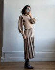 Vintage 70s Wool Blend Knit Dress Latte Brown