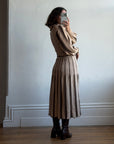 Vintage 70s Wool Blend Knit Dress Latte Brown