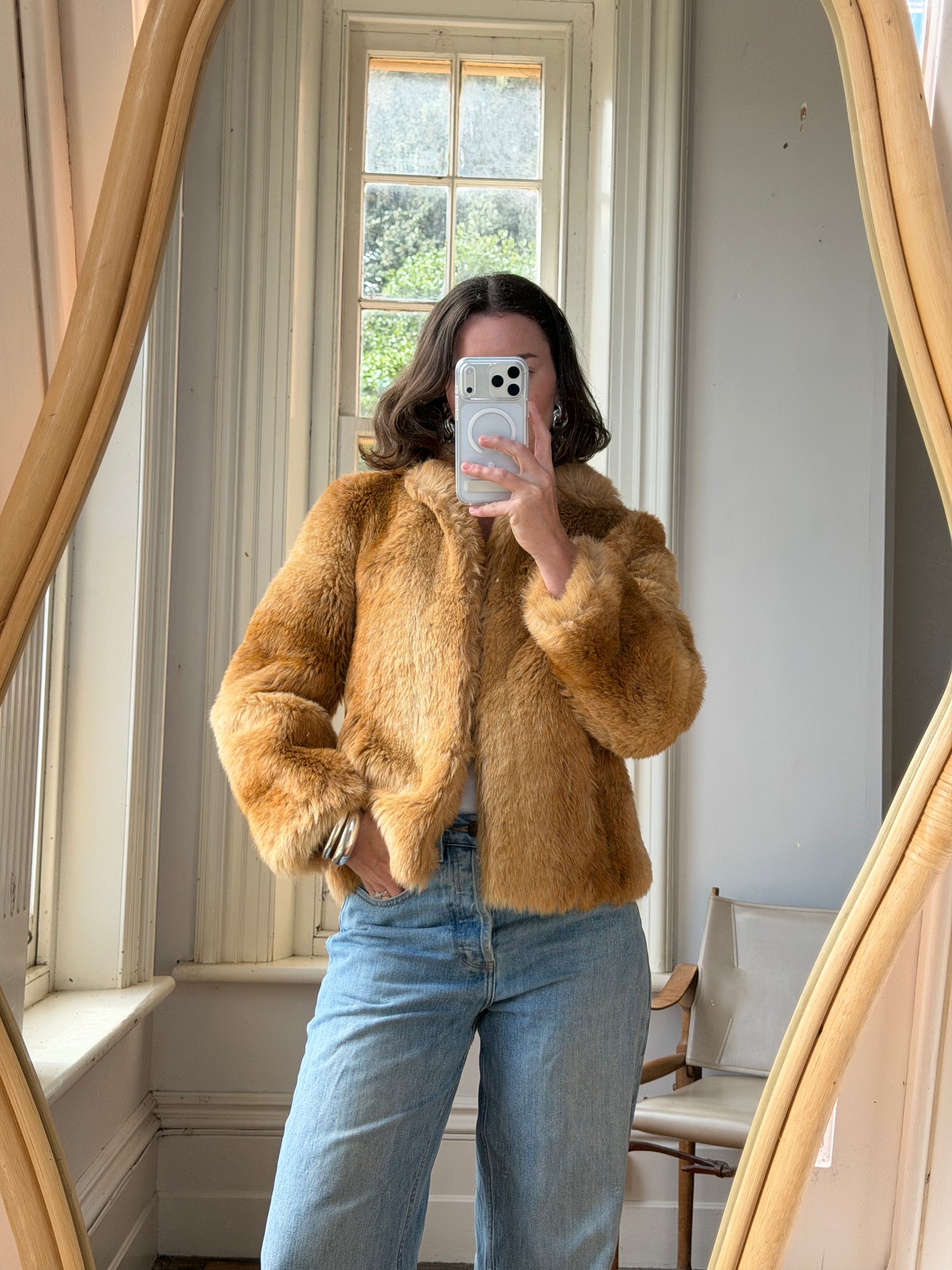 Vintage 70s Faux Fur Caramel Jacket