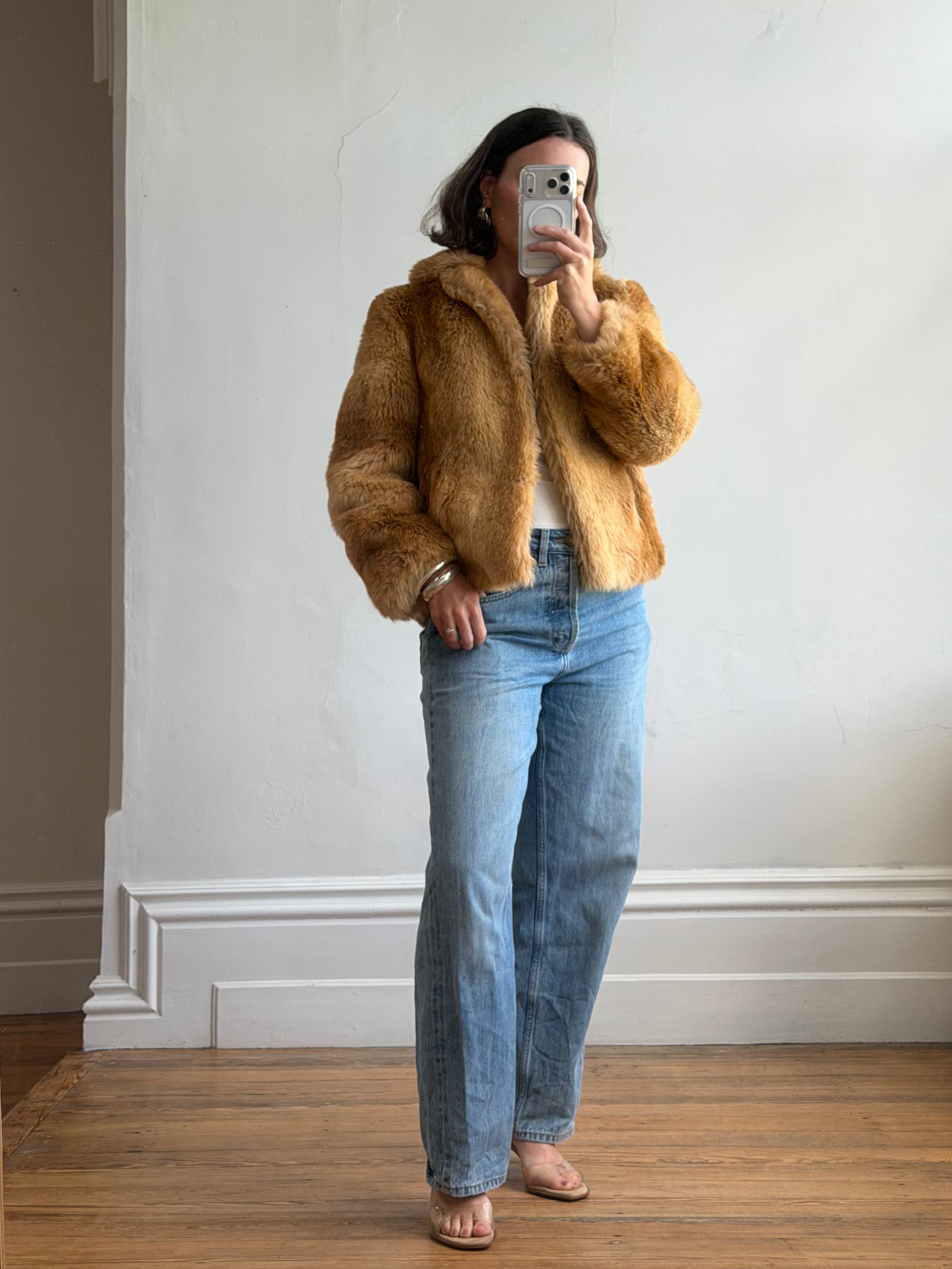 Vintage 70s Faux Fur Caramel Jacket